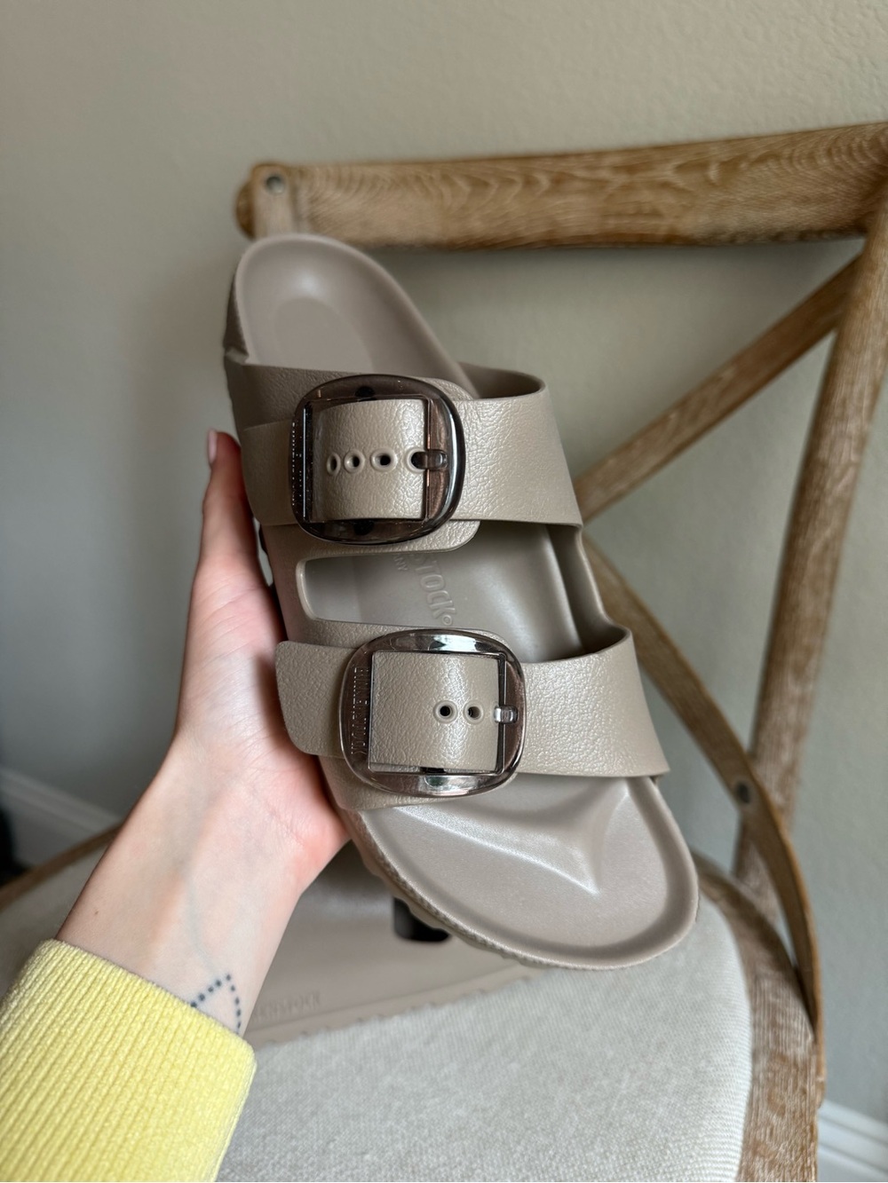 Birkenstock EVA Arizona Big Buckle Sandals grey taupe - Picture 6 of 8